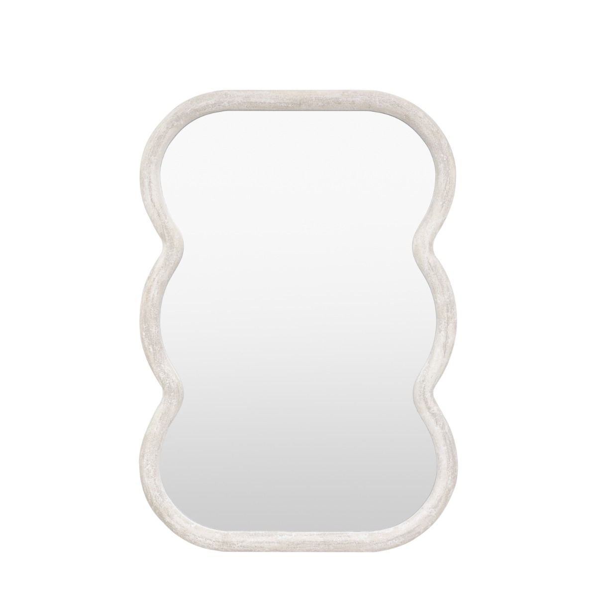 Wall mirror with a wavy edge detailing