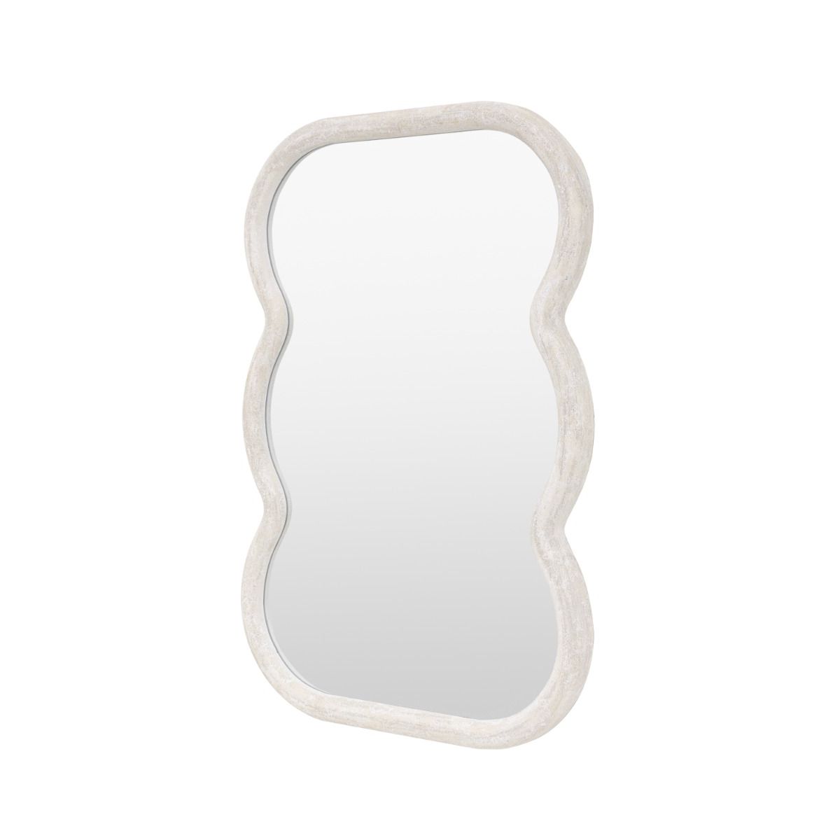 Wall mirror with a wavy edge detailing