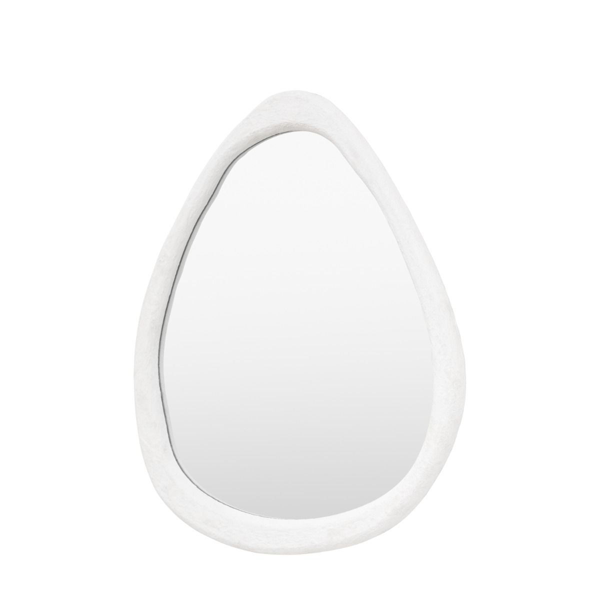 Wall mirror with a wavy concrete-effect frame