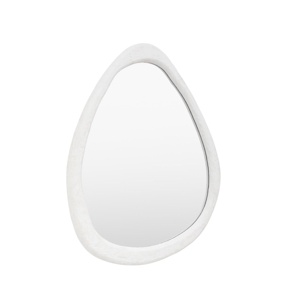 Wall mirror with a wavy concrete-effect frame
