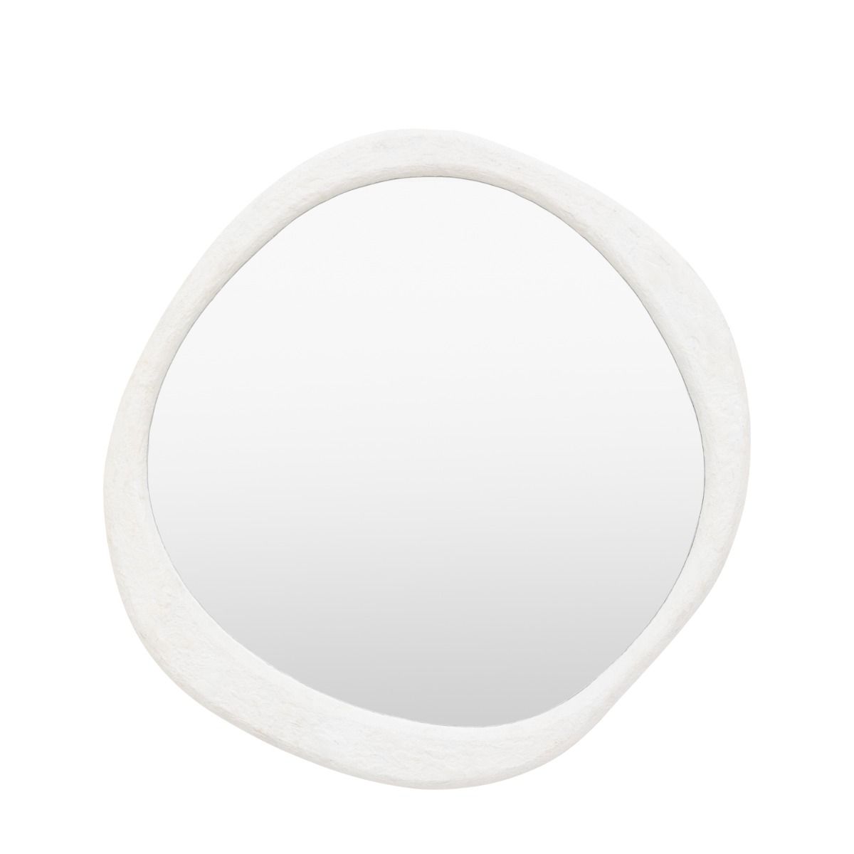 Wall mirror with a wavy concrete-effect frame