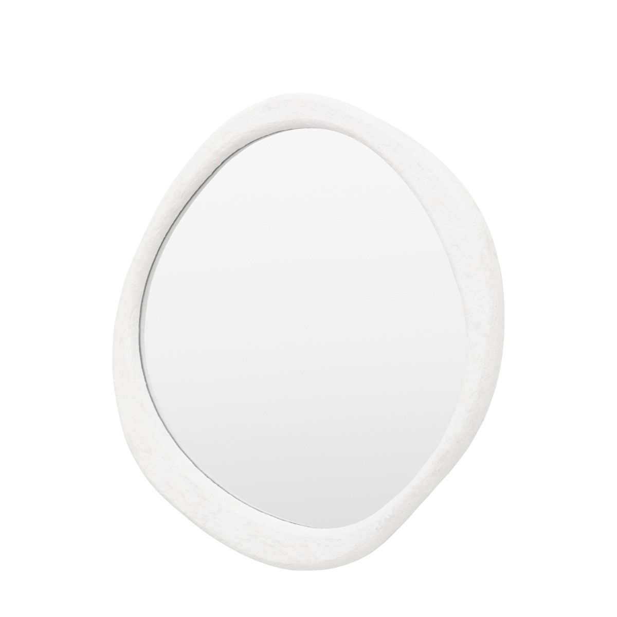 Wall mirror with a wavy concrete-effect frame