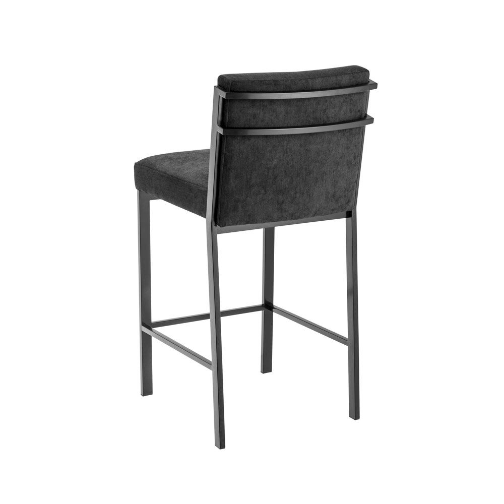 A mesmerising velvet counter stool with bronze-finished metal frame 