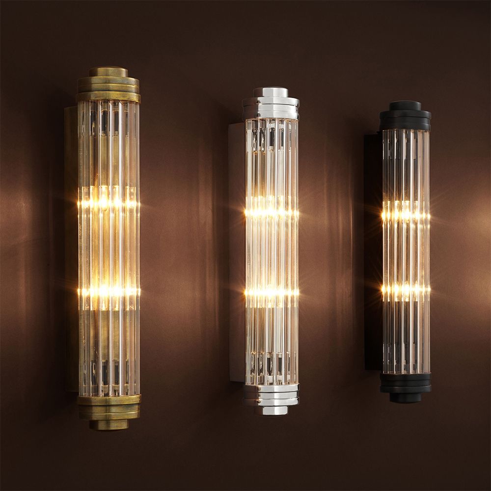 An Art-Deco inspired nickel wall lamp by Eichholtz 