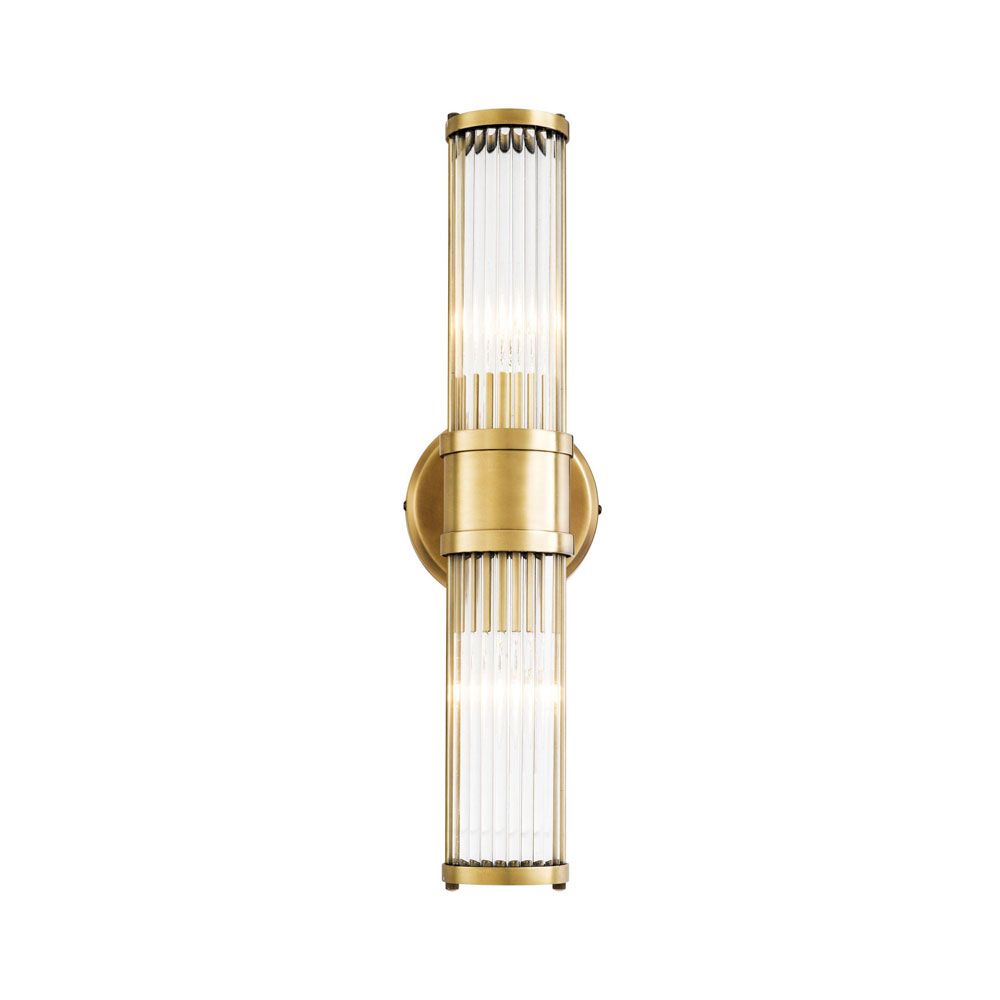 A luxurious double antique brass wall lamp 
