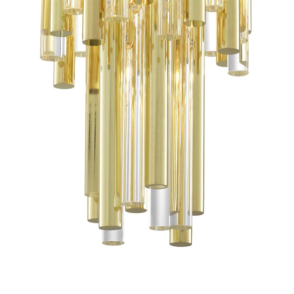 Glamorous gold glass droplet 4 tier chandelier