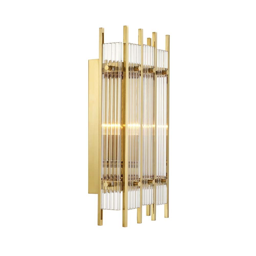 Gorgeous art deco inspired wall lamp in a gold finish.