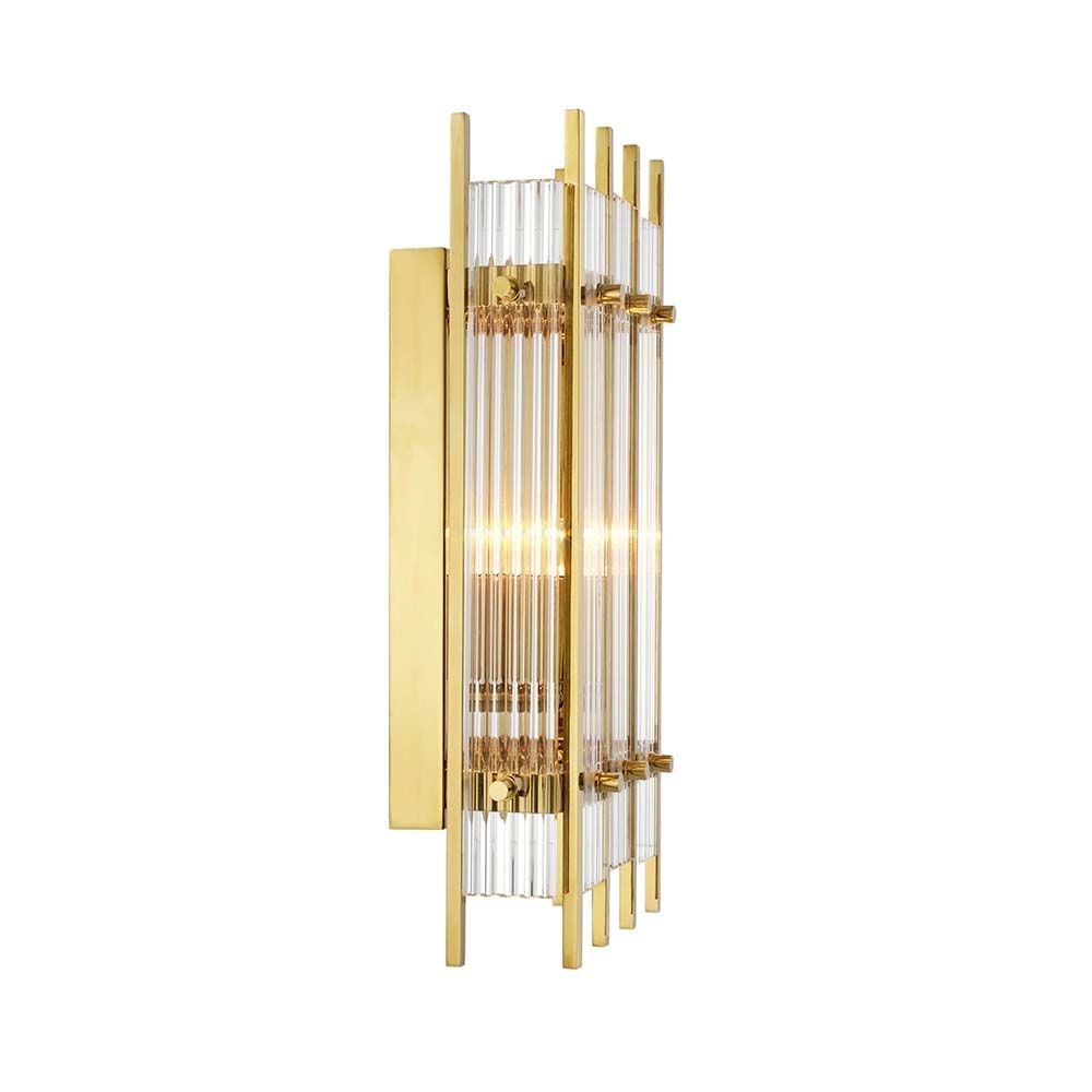 Gorgeous art deco inspired wall lamp in a gold finish.