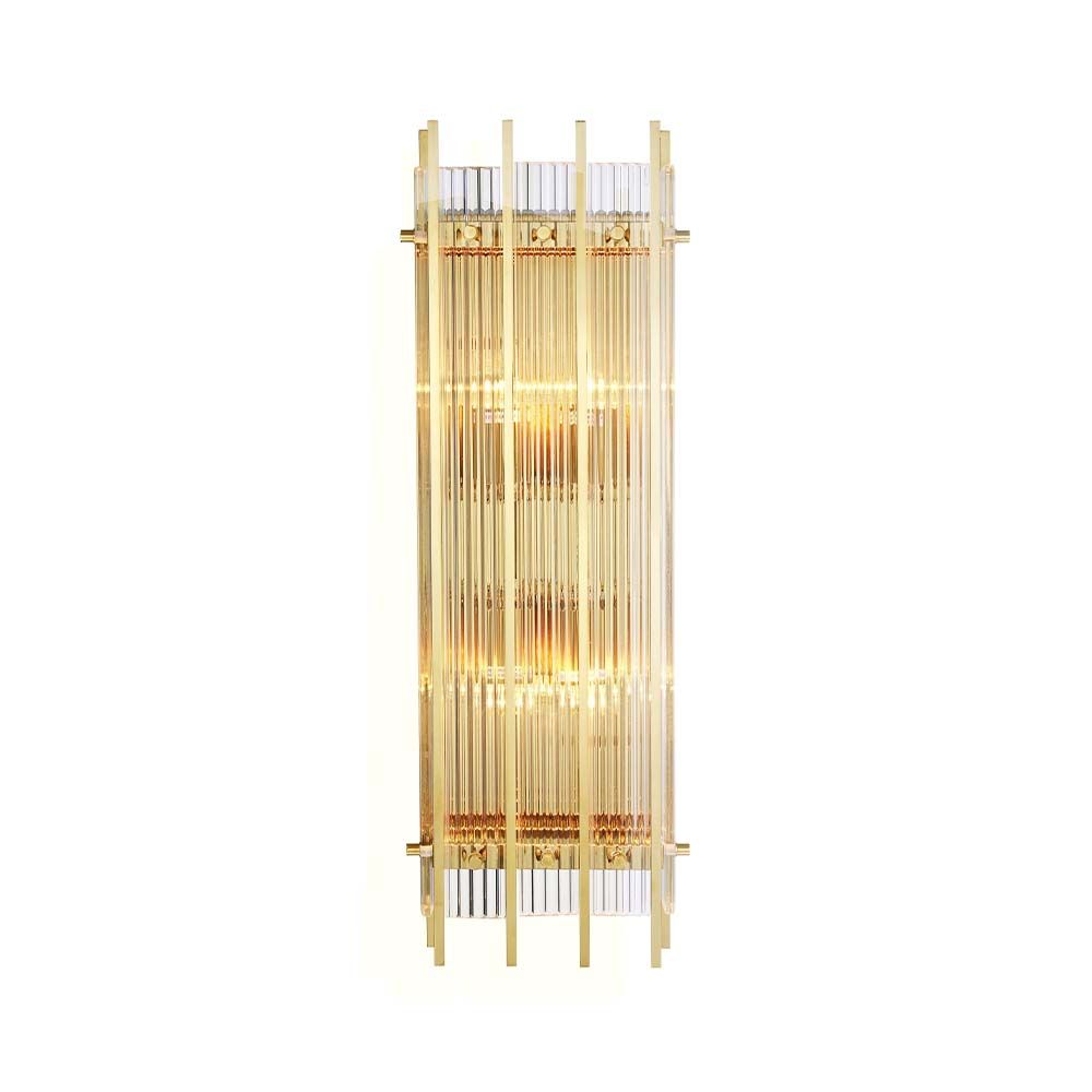 Gorgeous gold wall lamp with an art deco design