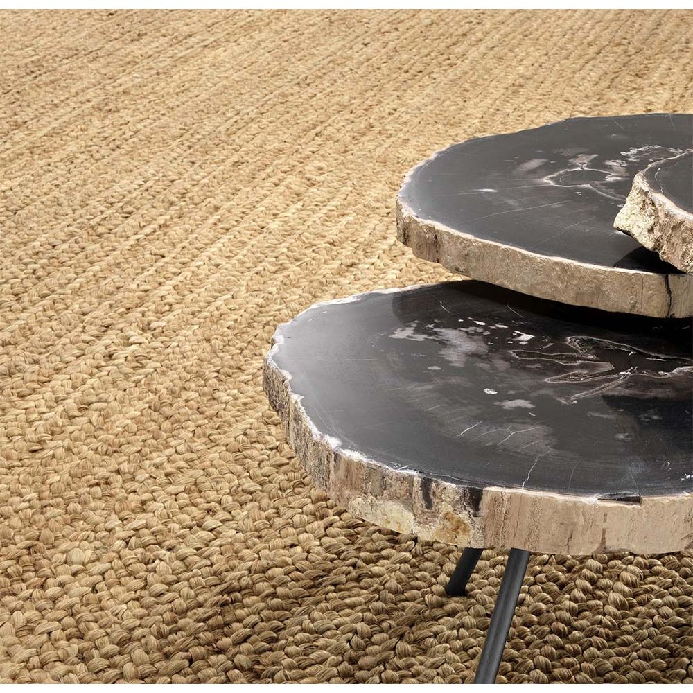 handwoven jute and cotton carpet 