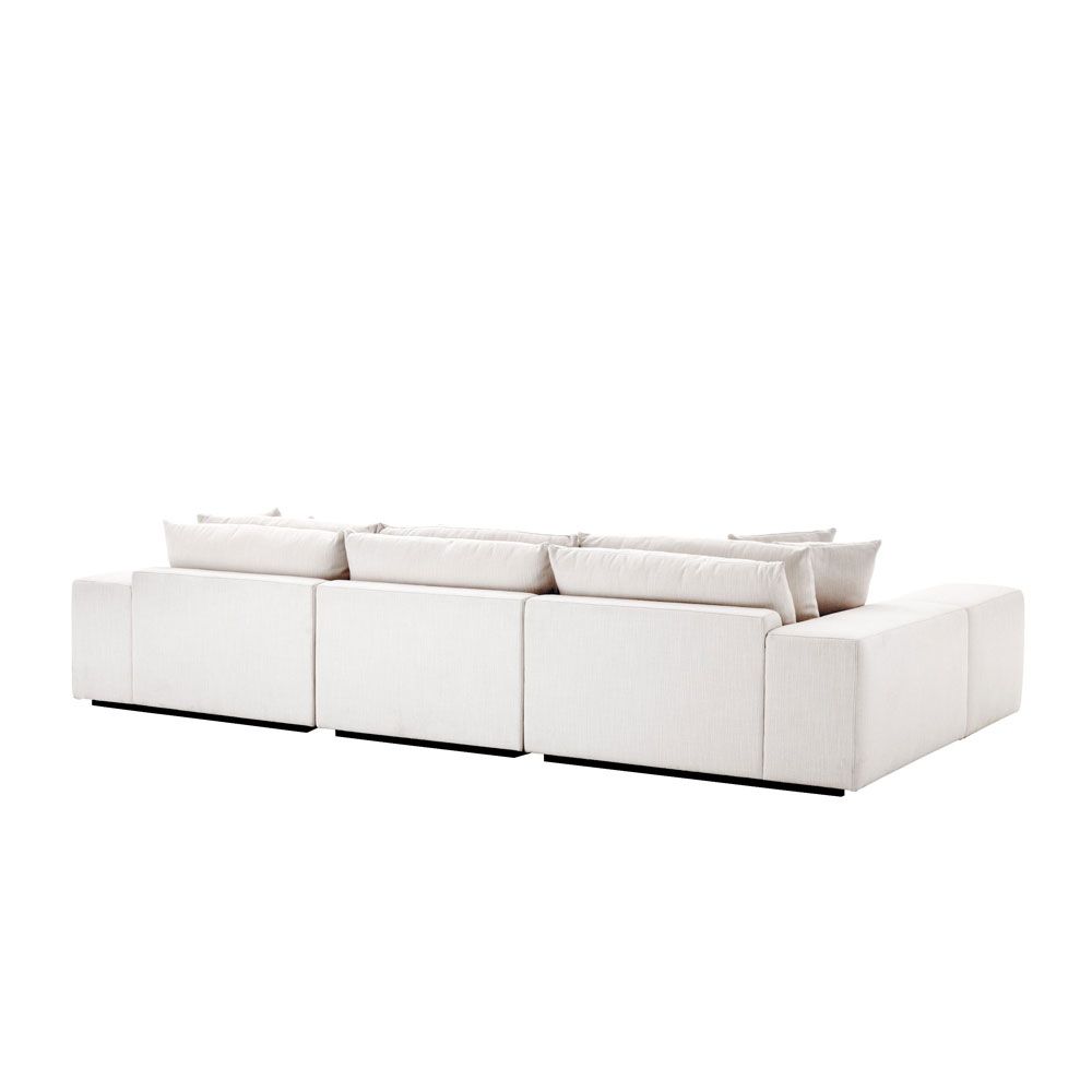 Luxury white lounge sofa with black base