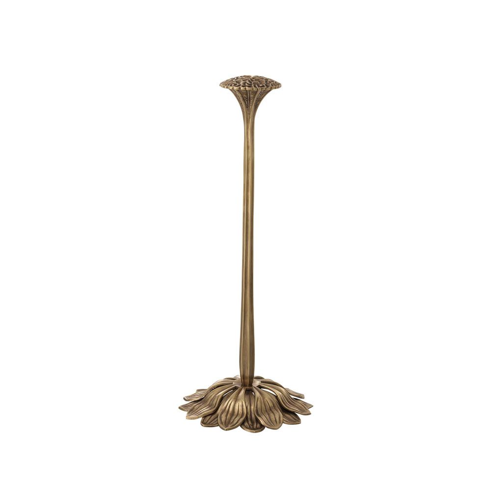 vintage brass candle holder with floral detailing 