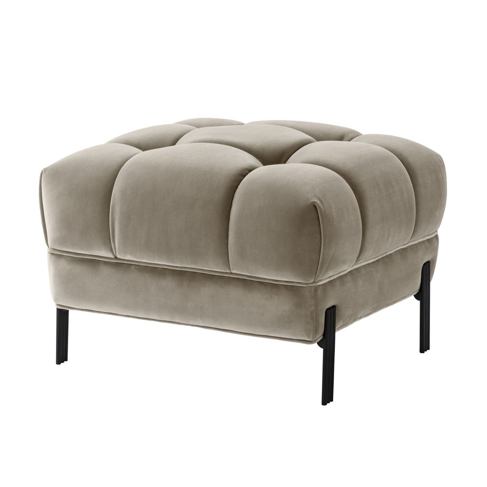 Luxurious Eichholtz greige velvet stool 