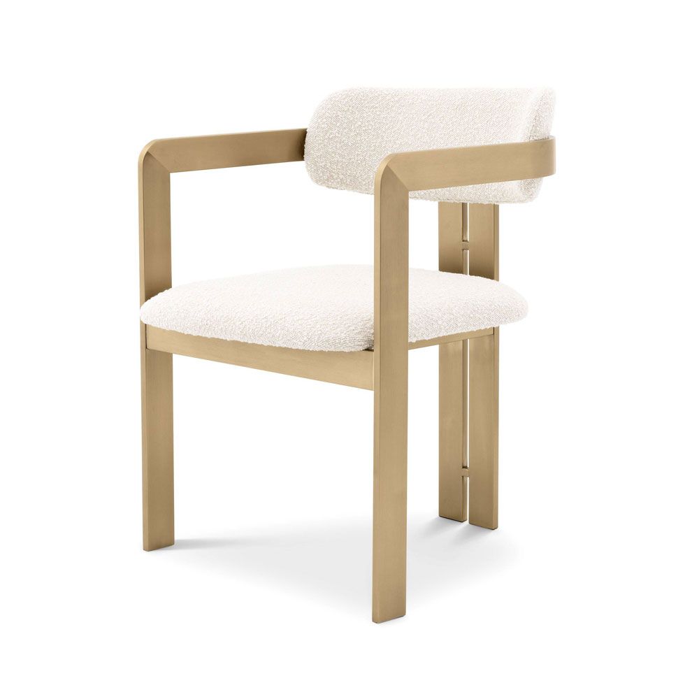 White and brass dining deals chairs