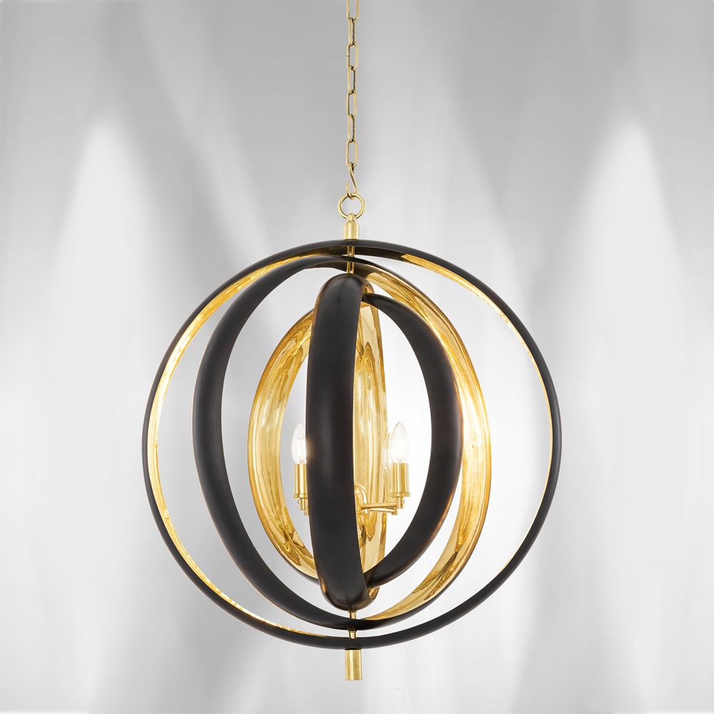 Glamorous black and brass pendant ceiling light by Eichholtz