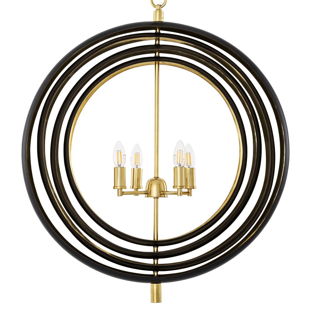Glamorous black and brass pendant ceiling light by Eichholtz