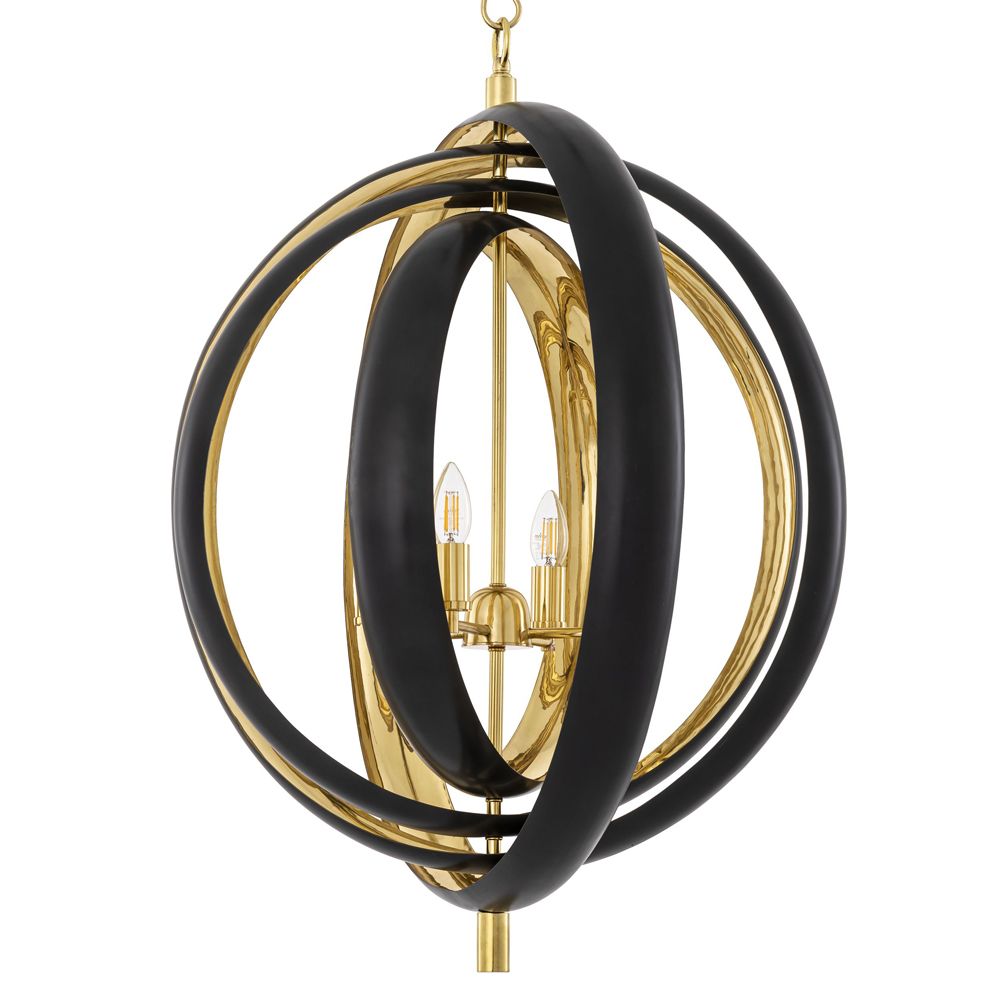 Glamorous black and brass pendant ceiling light by Eichholtz