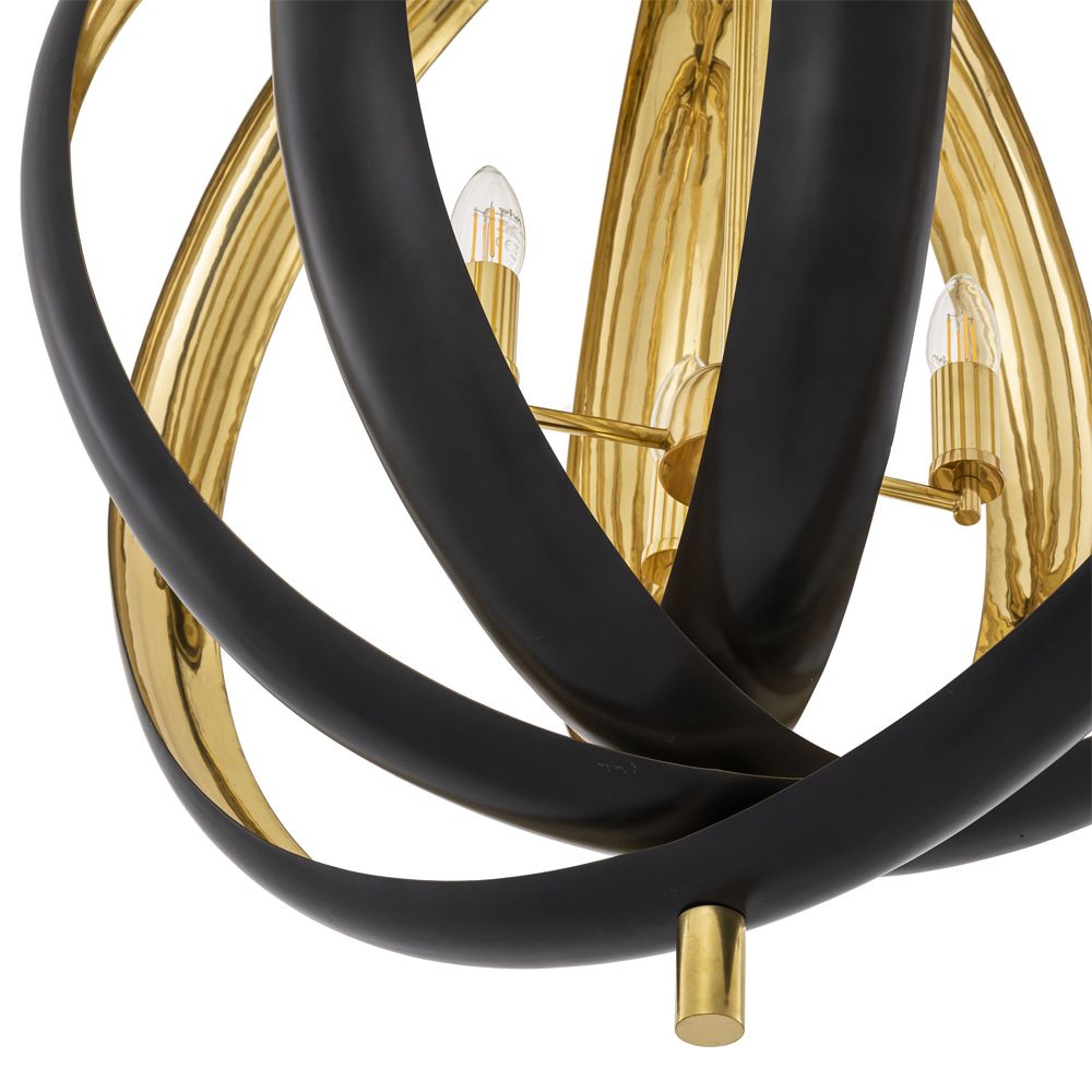 Glamorous black and brass pendant ceiling light by Eichholtz