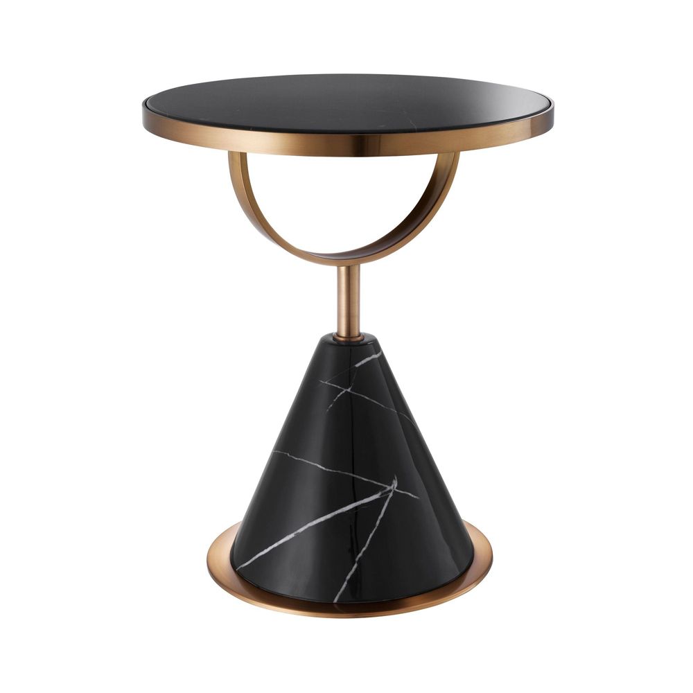 Black and copper side table deals