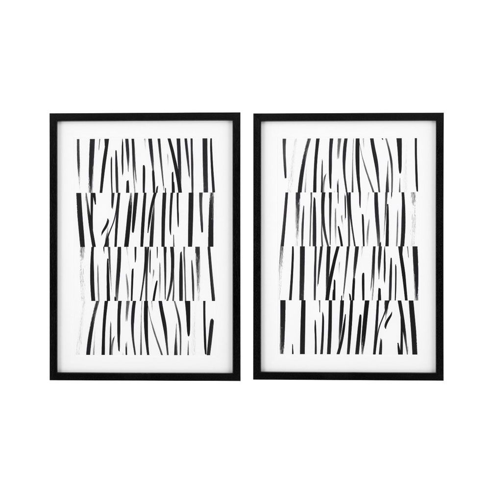 set of 2 abstract drawing prints 