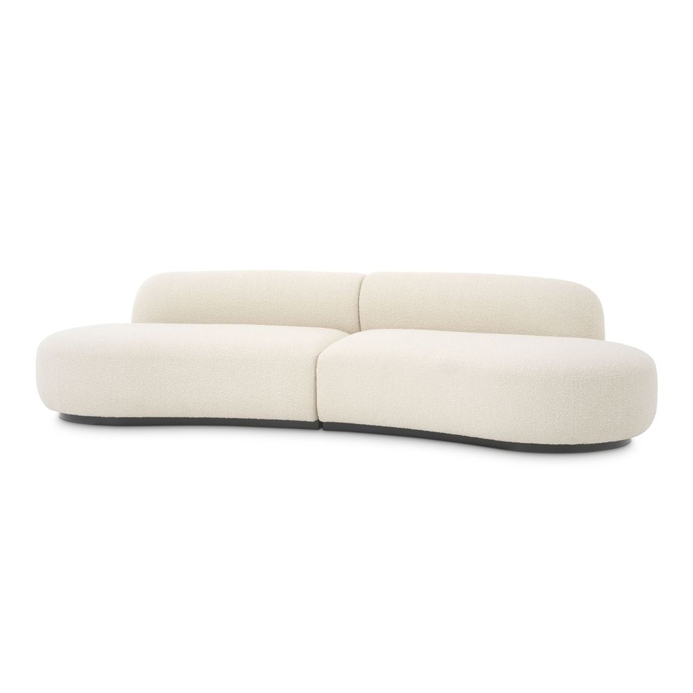 Luxurious Eichholtz boucle cream curved sofa
