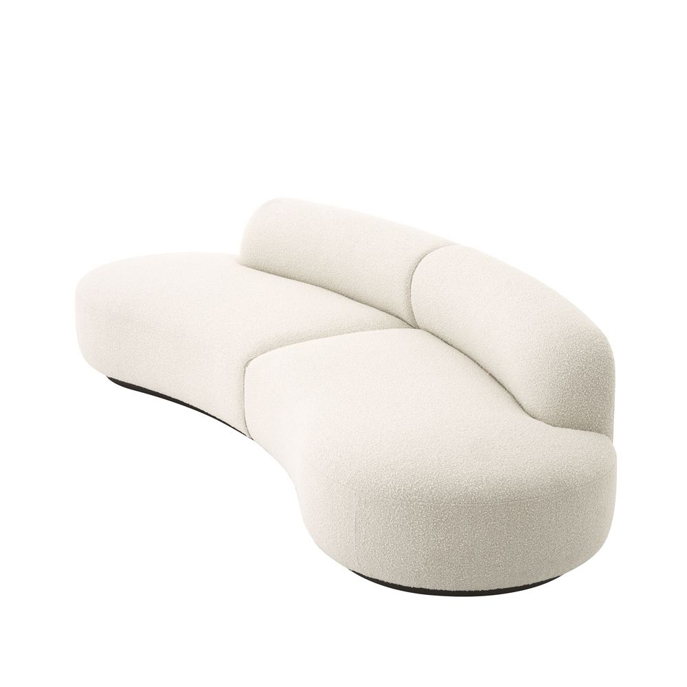 Luxurious Eichholtz boucle cream curved sofa