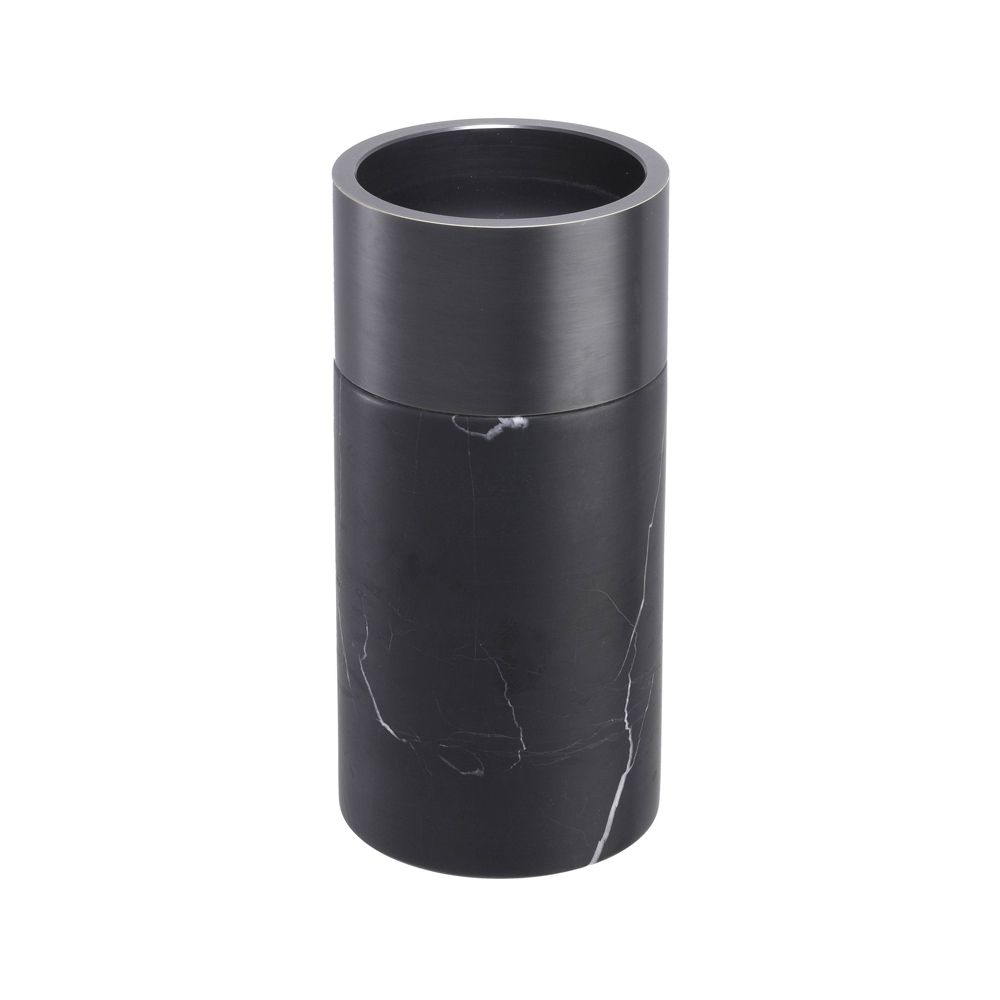 Eichholtz set of 3 black marble candle holders in small medium and large