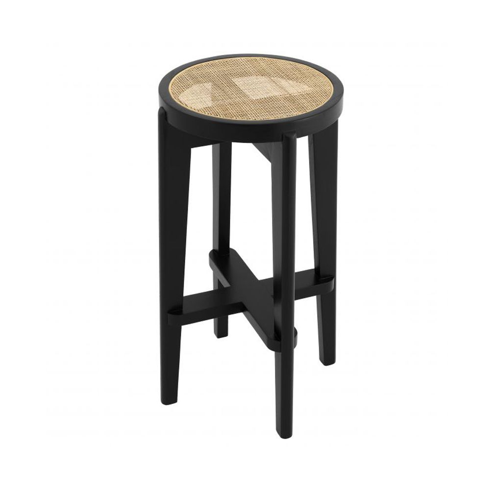 Black and best sale rattan stool