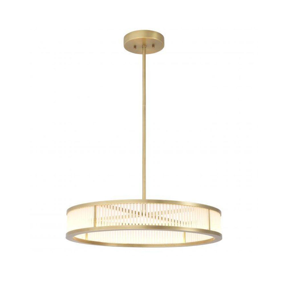 A stunning antique brass chandelier with frosted glass 