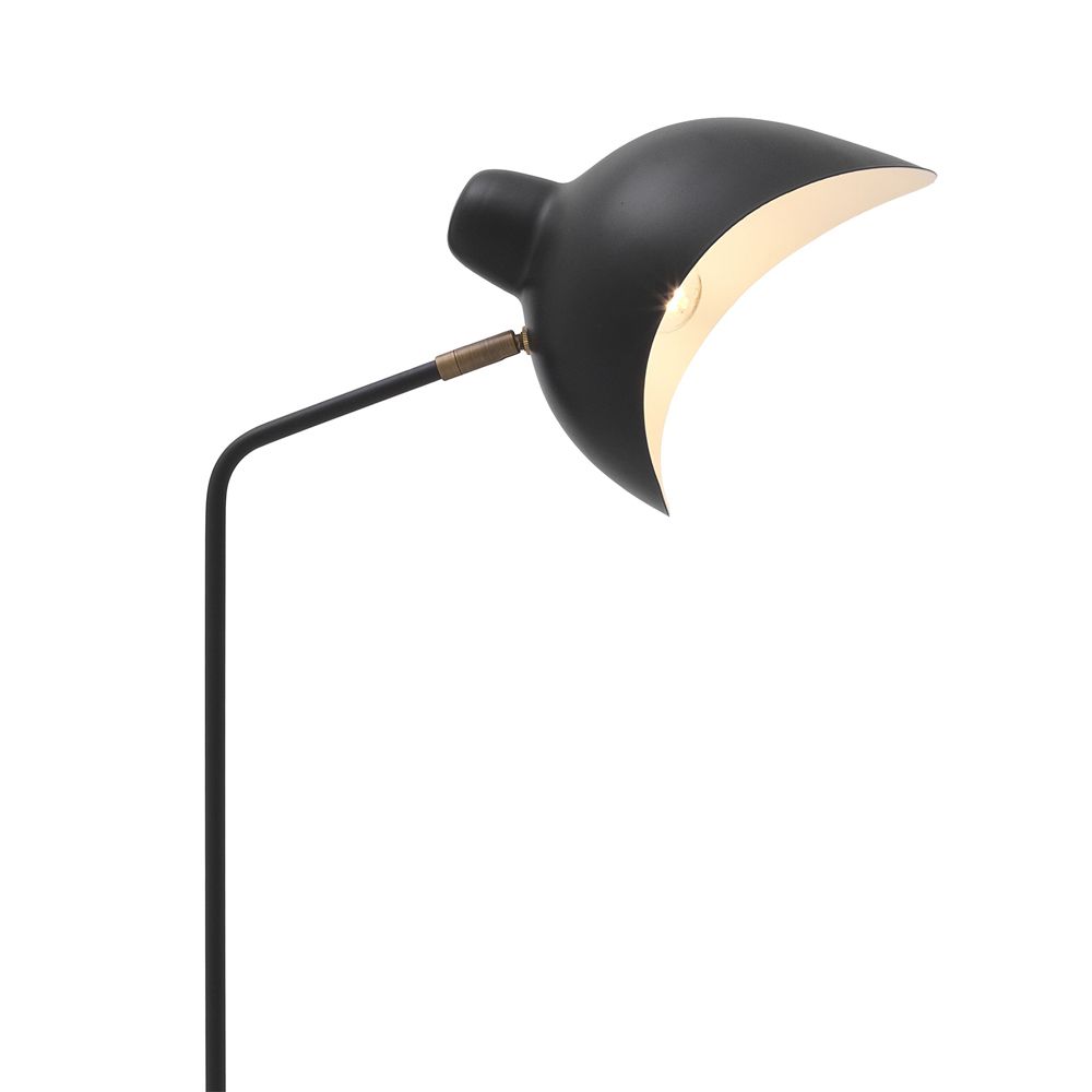 Eichholtz modern industrial floor lamp in black finish with marble base