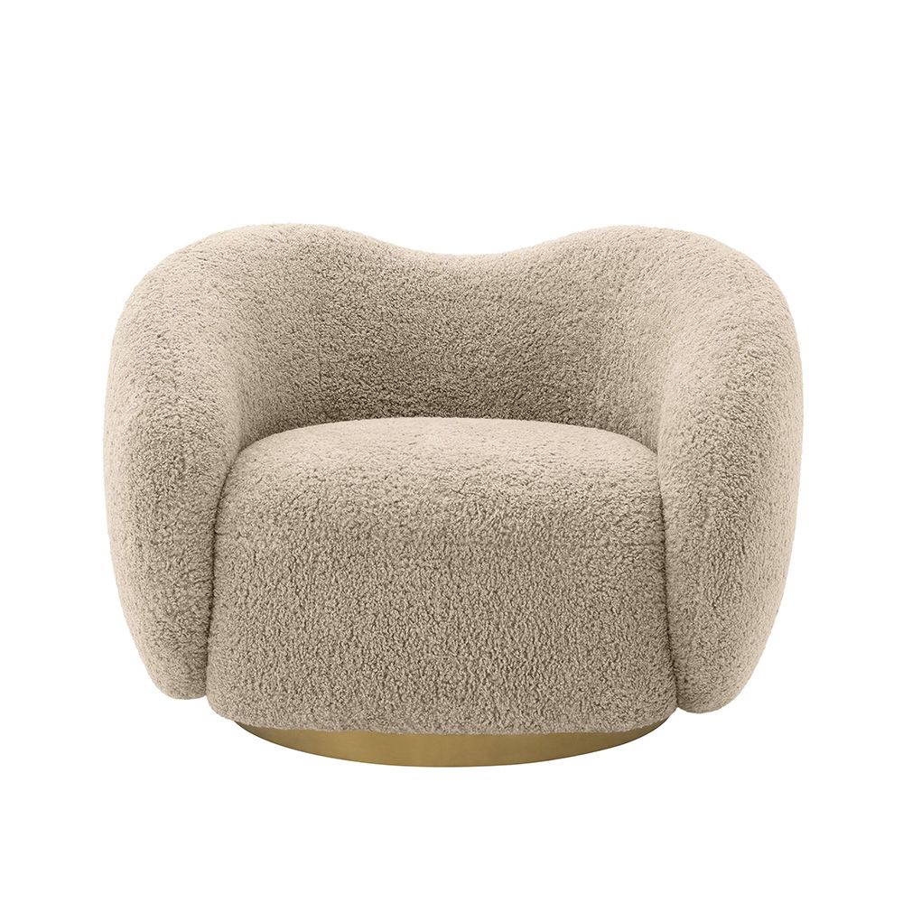 A stunning, curvaceous swivel chair in Canberra Sand