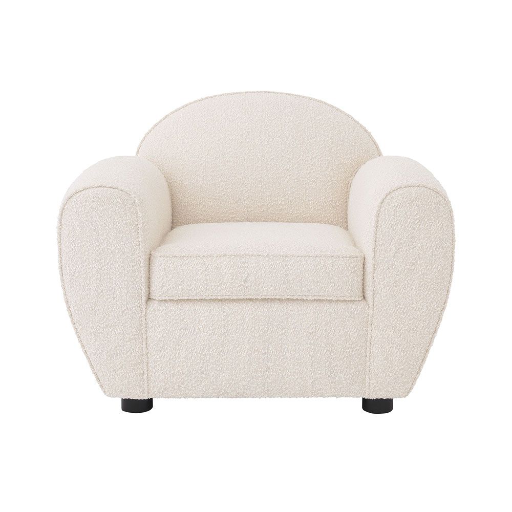 Contemporary art deco boucle cream armchair by Eichholtz