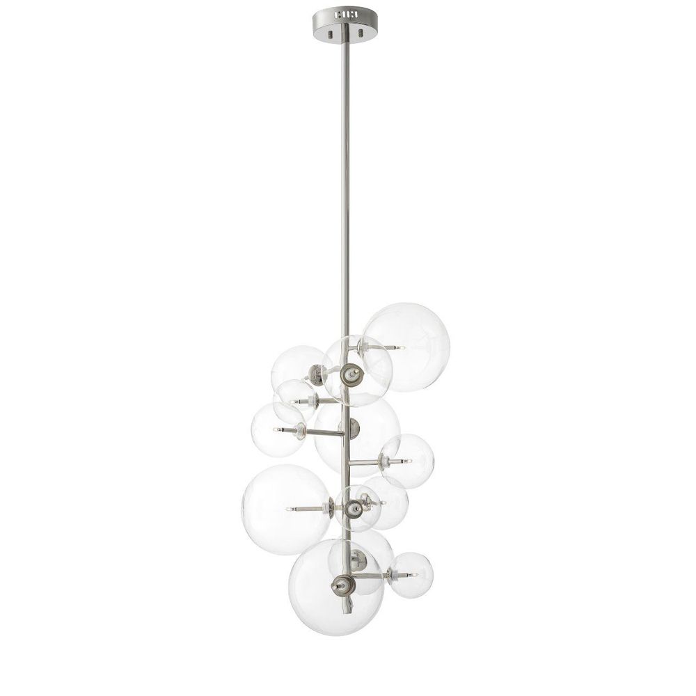 Nickel finish glass globe pendant light by Eichholtz