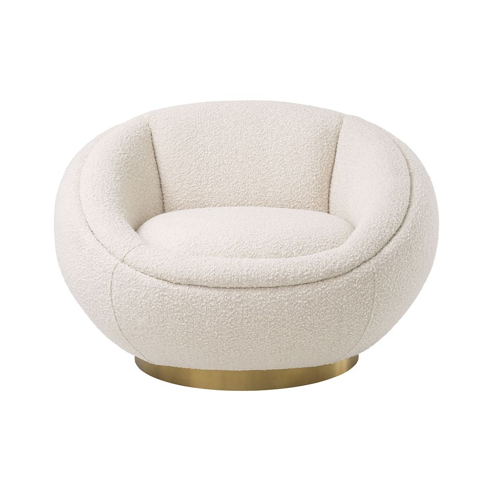 Round boucle store chair