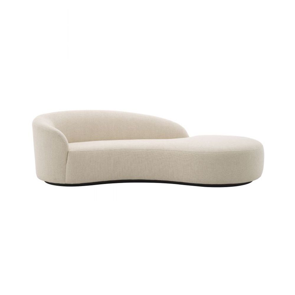 A sophisticated, curvaceous and asymmetric natural linen sofa by Eichholtz 