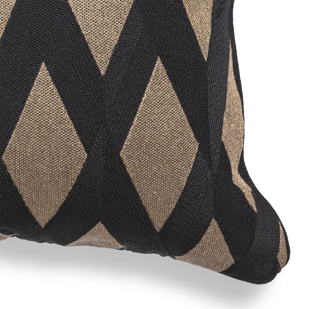 Luxurious Eichholtz black and gold patterned cushion