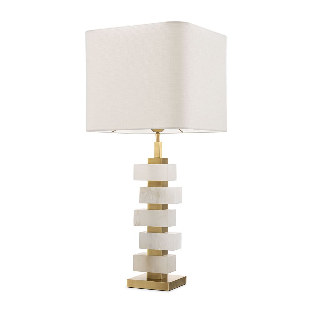 Eichholtz alabaster antique brass table lamp