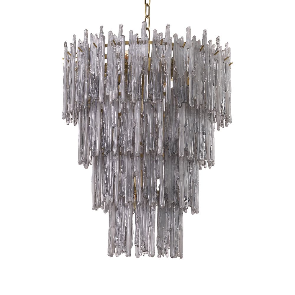 Luxurious tapered chandelier with brass finish by Eichholtz