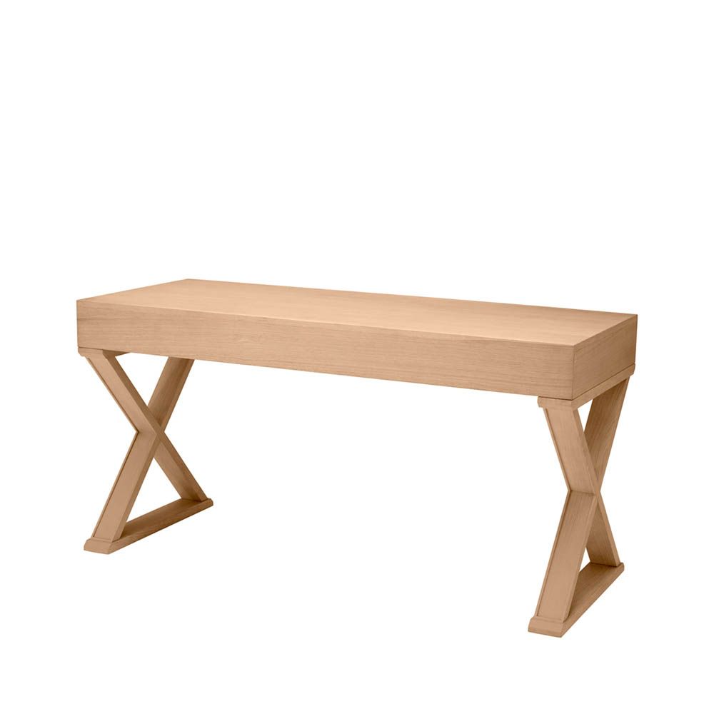 Natural oak veneer desk with three drawers
