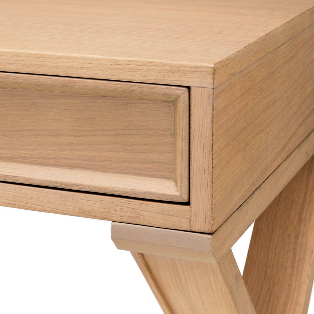 Natural oak veneer desk with three drawers