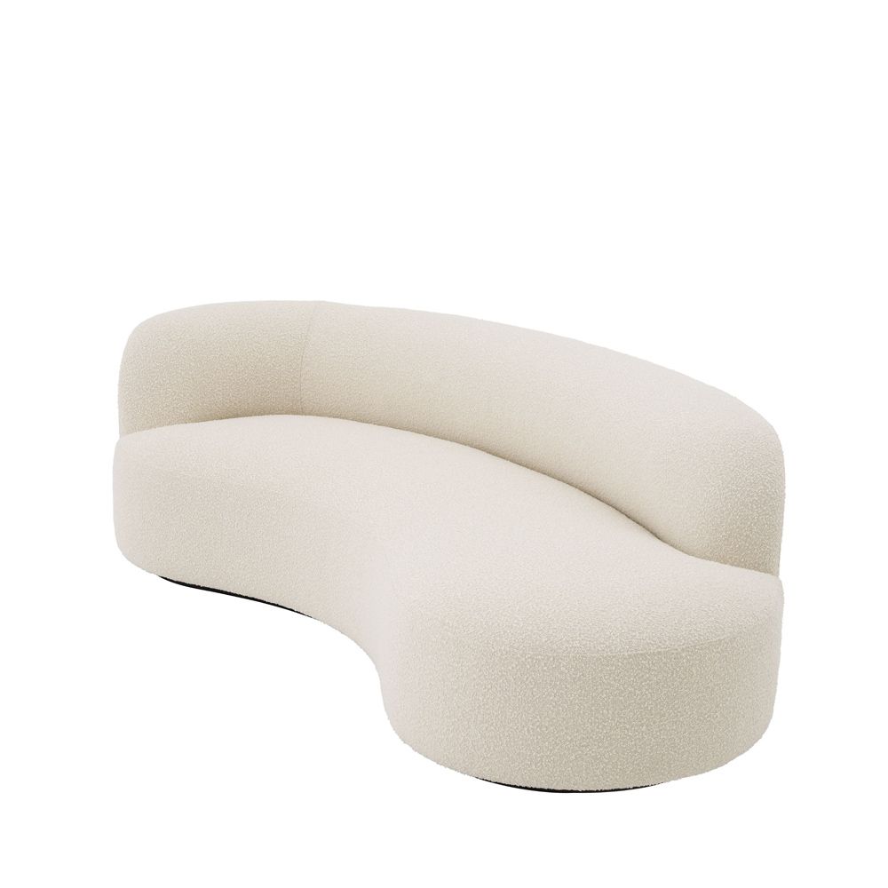 A fabulous asymmetrical boucle sofa
