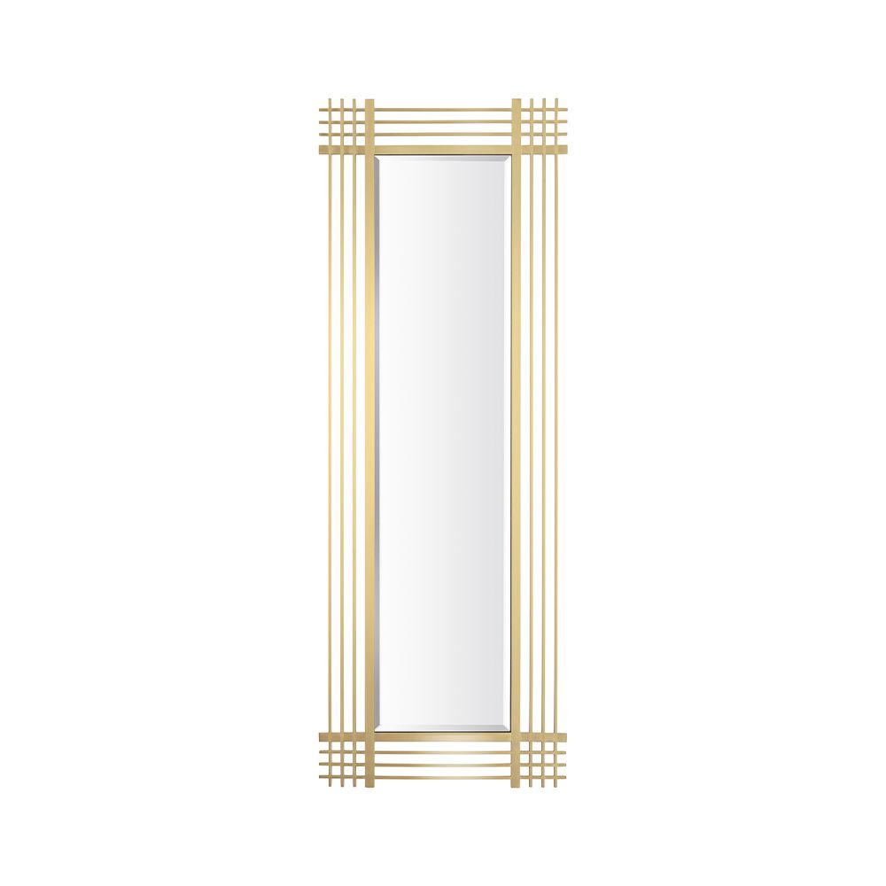 A luxury wall mirror by Eichholtz with a bevelled design and brushed brass finish 