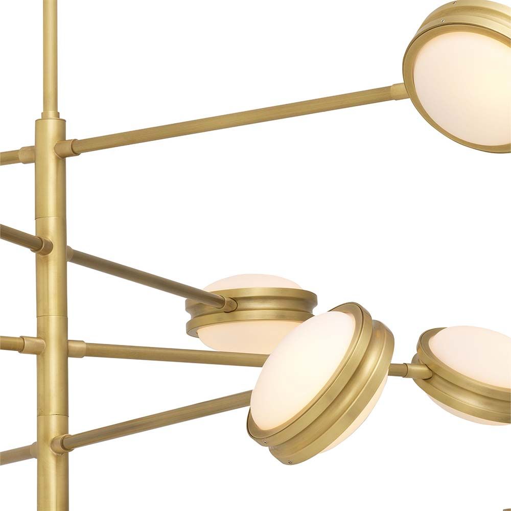 Brass chandelier with multiple adjustable arms