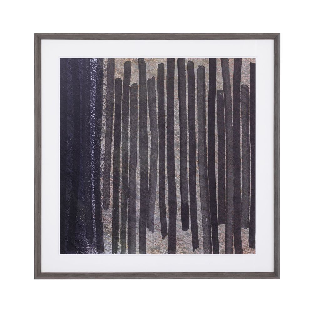 Contemporary abstract wall print in a grey brown wooden frame by Eichholtz