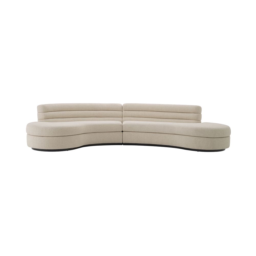 A sumptuous and curvaceous natural linen sofa by Eichholtz 
