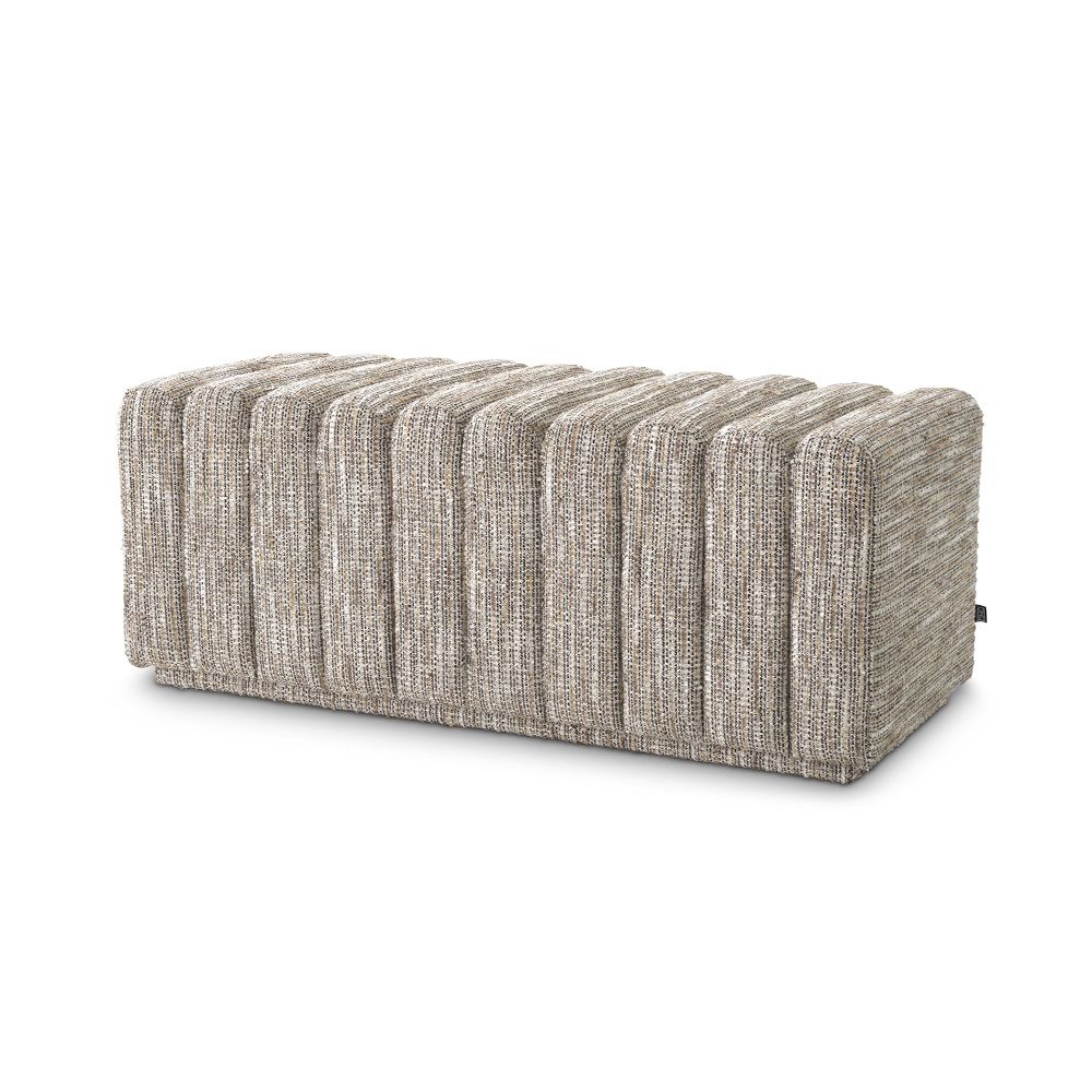 Beige fabric shop bench