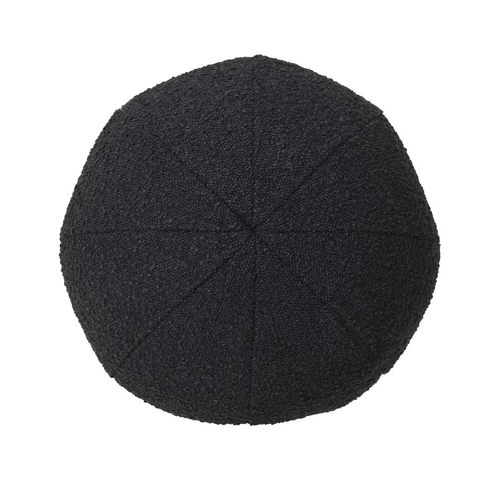 Stunning, spherical pillow in bouclé black