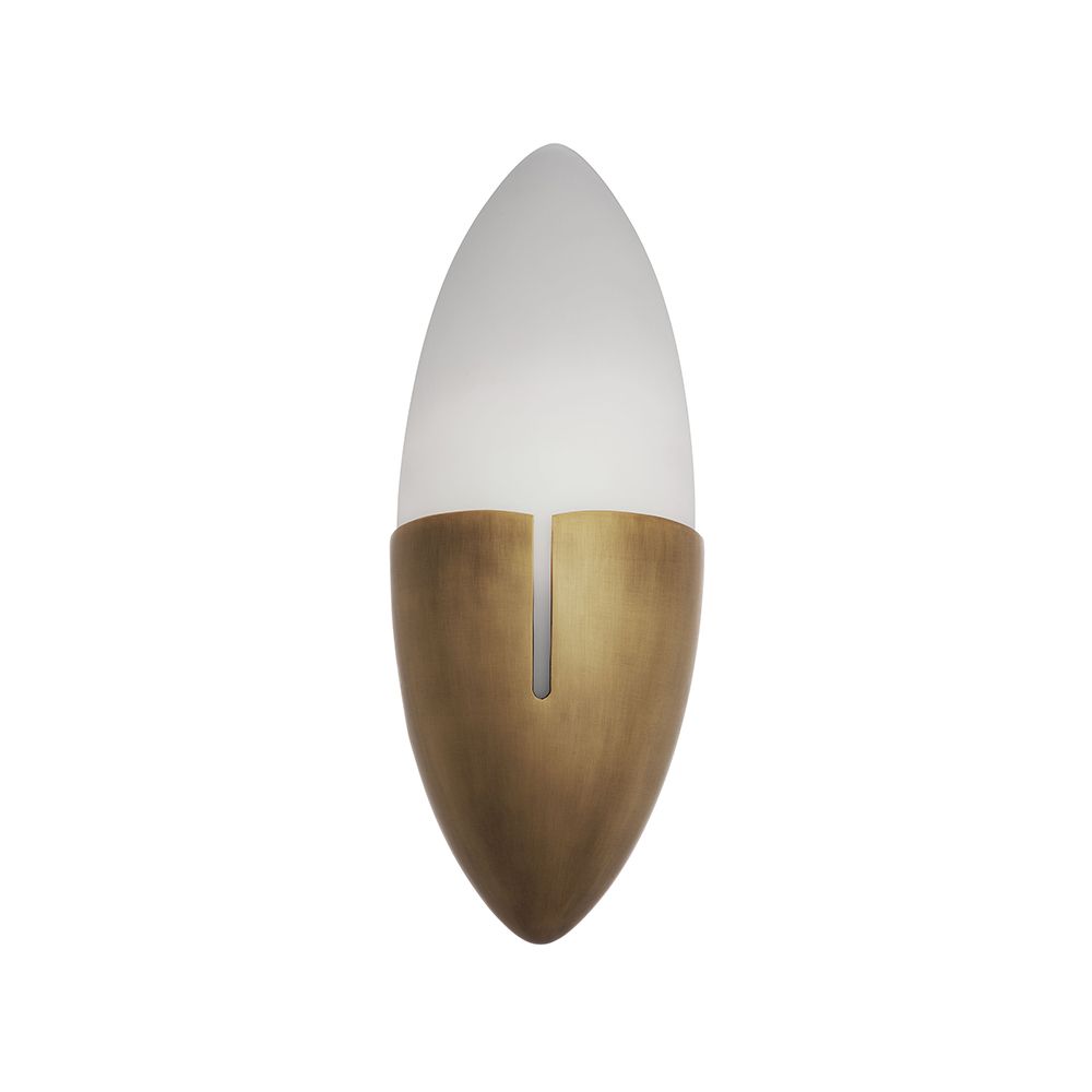An Art Deco style wall lamp by Eichholtz with an oval shape and antique brass finish 