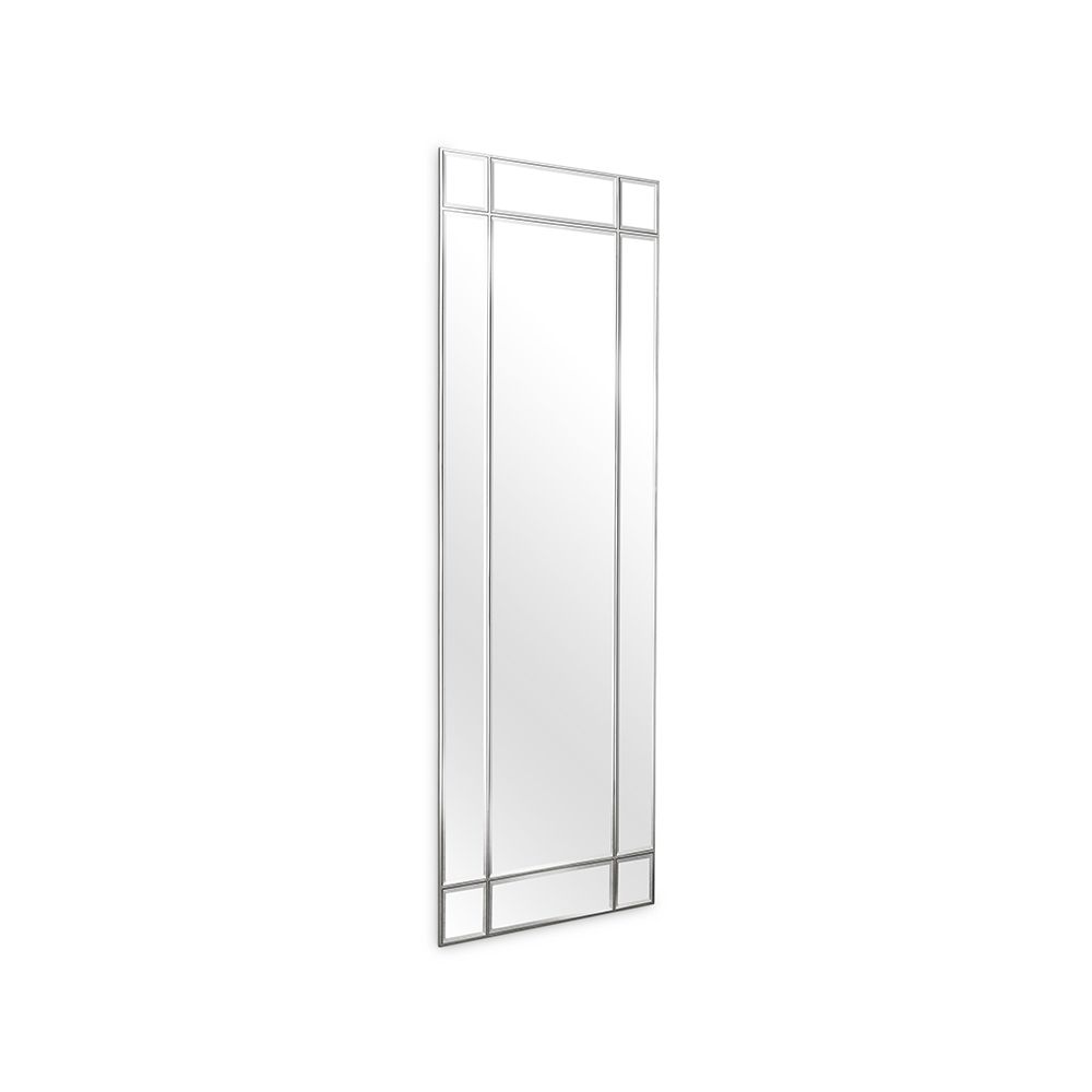 A mesmerising mirror with a window-shaped design and nickel finish