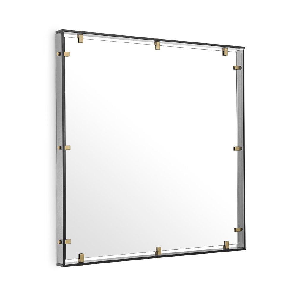 Stylish medium Verona Mirror with contemporary brass details